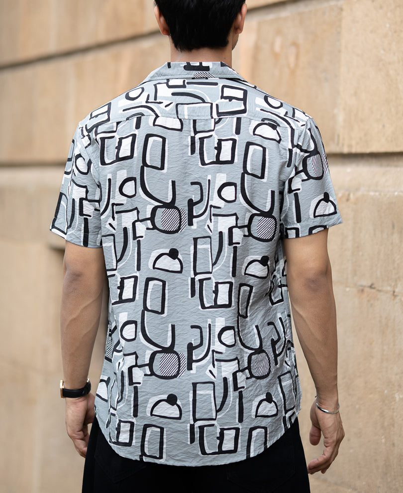 Grey Abstract Light Weight Shirt