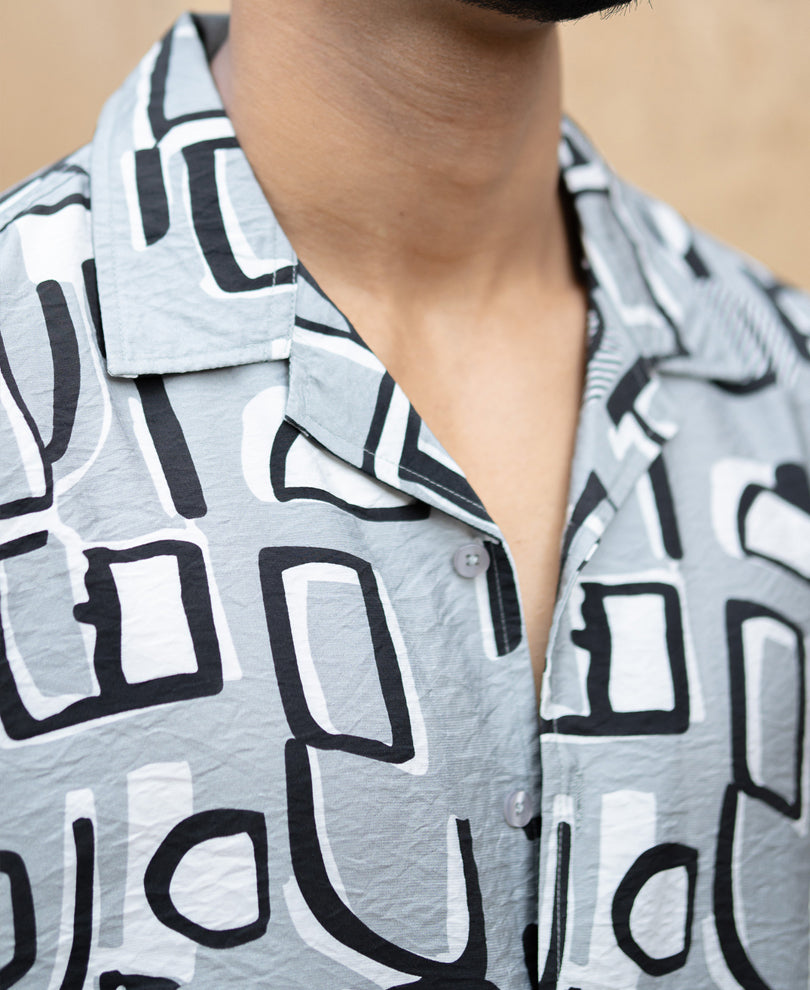 Grey Abstract Light Weight Shirt