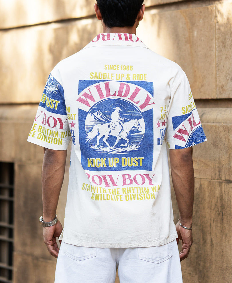 Washed Cowboy Print Shirt