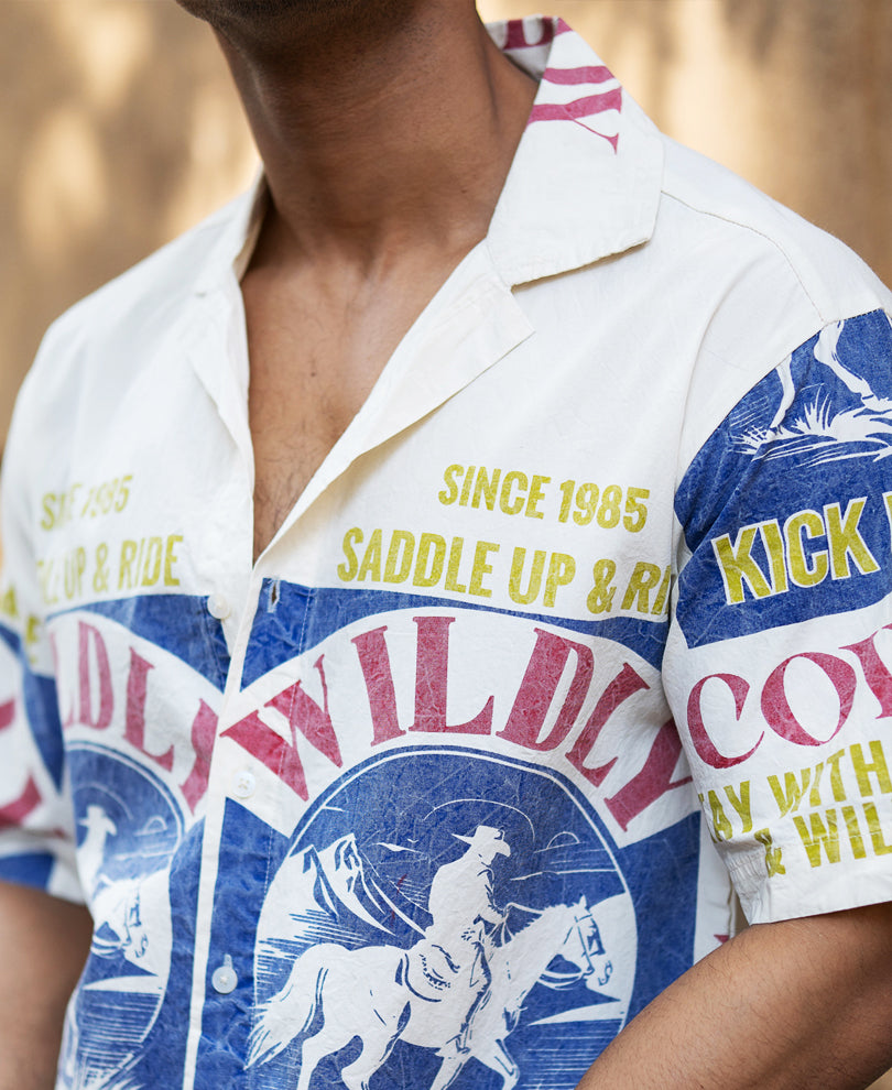 Washed Cowboy Print Shirt