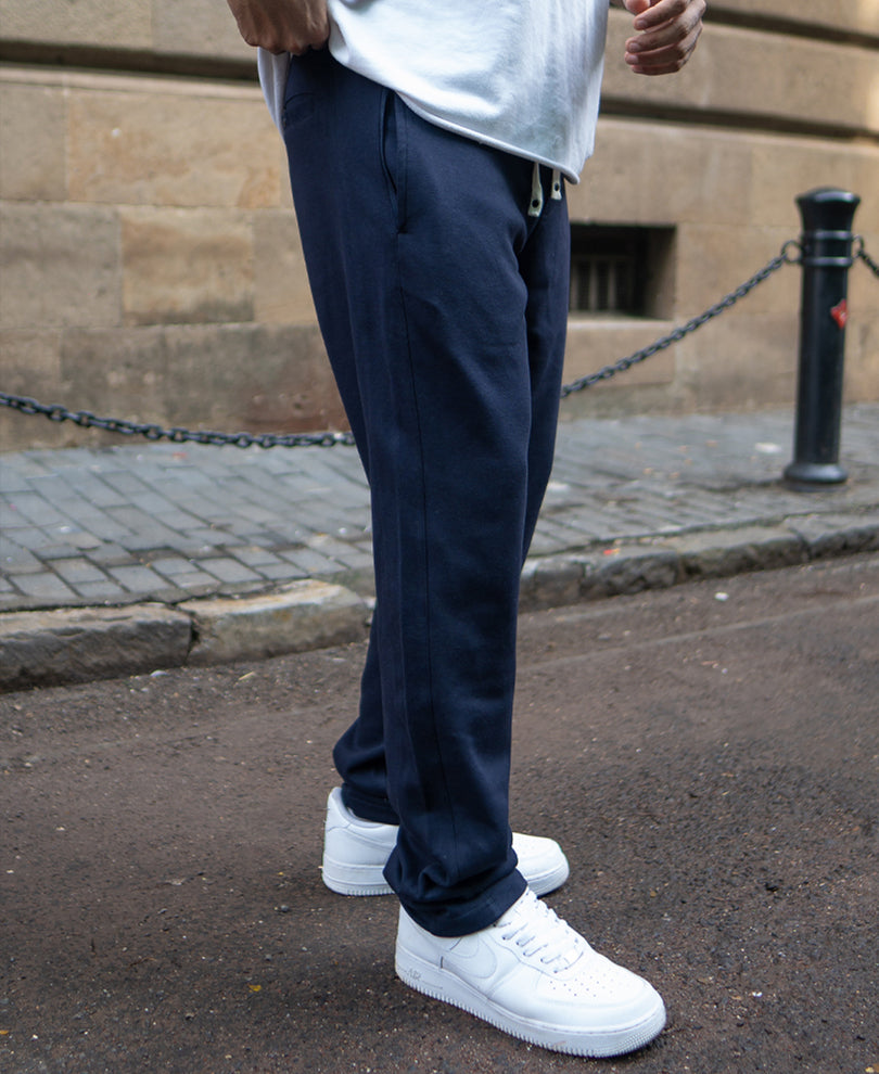 Navy Knitted Regular Fit Track Pant