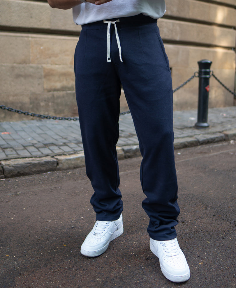 Navy Knitted Regular Fit Track Pant
