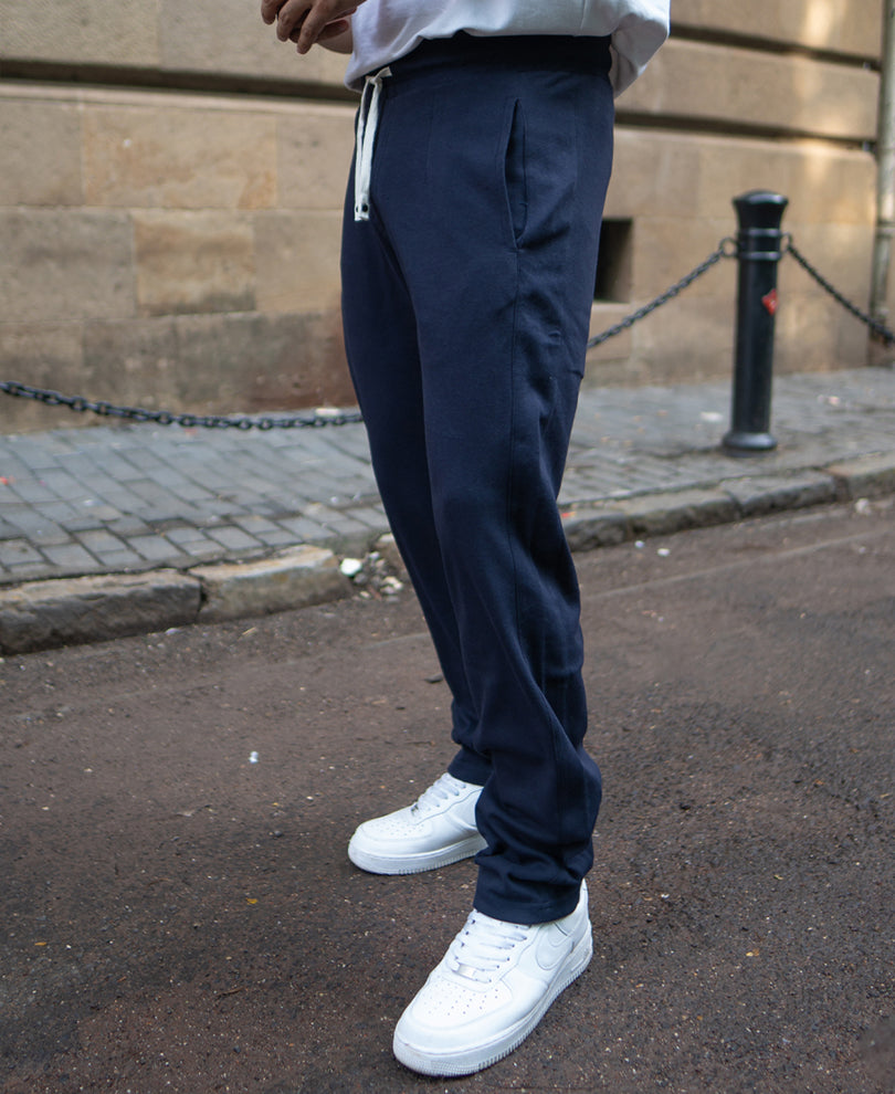 Navy Knitted Regular Fit Track Pant