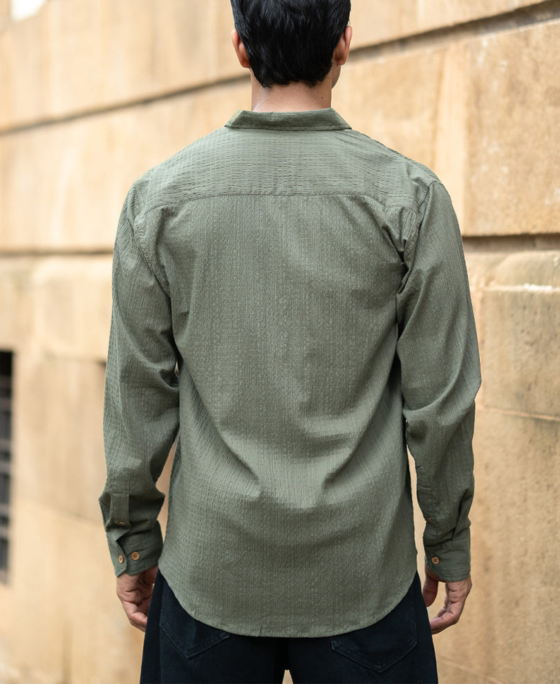 Green Lightweight Structured Shirt