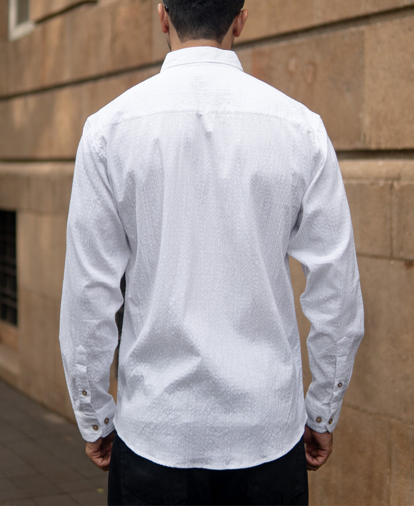 White Lightweight Structured Shirt