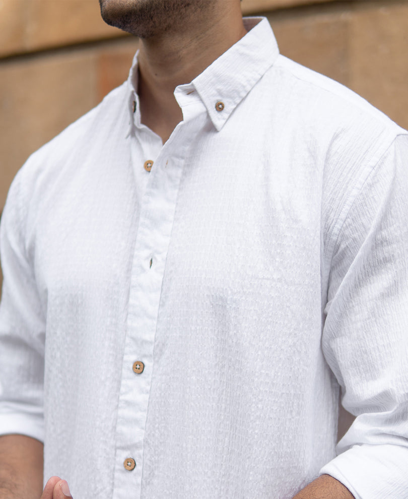 White Lightweight Structured Shirt