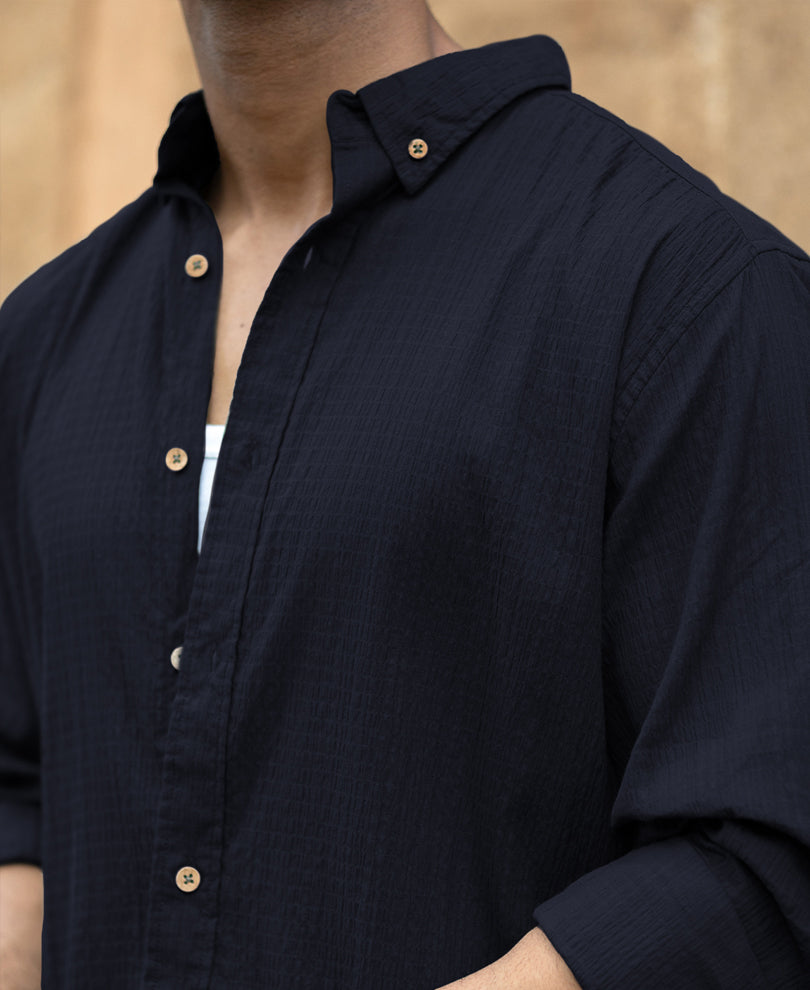 Navy Lightweight Structured Shirt