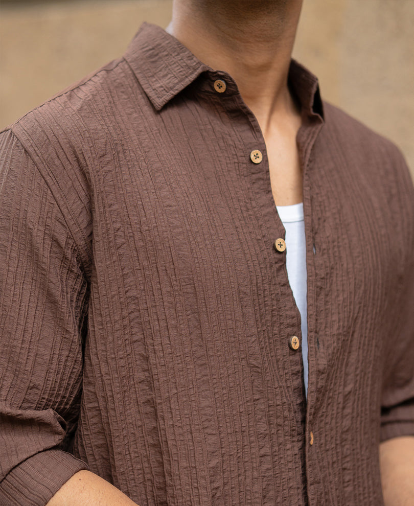 Brown Structured Shirt