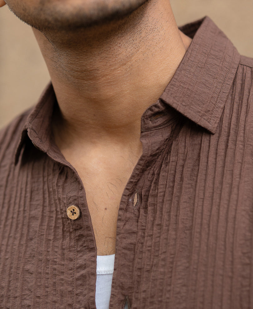 Brown Structured Shirt