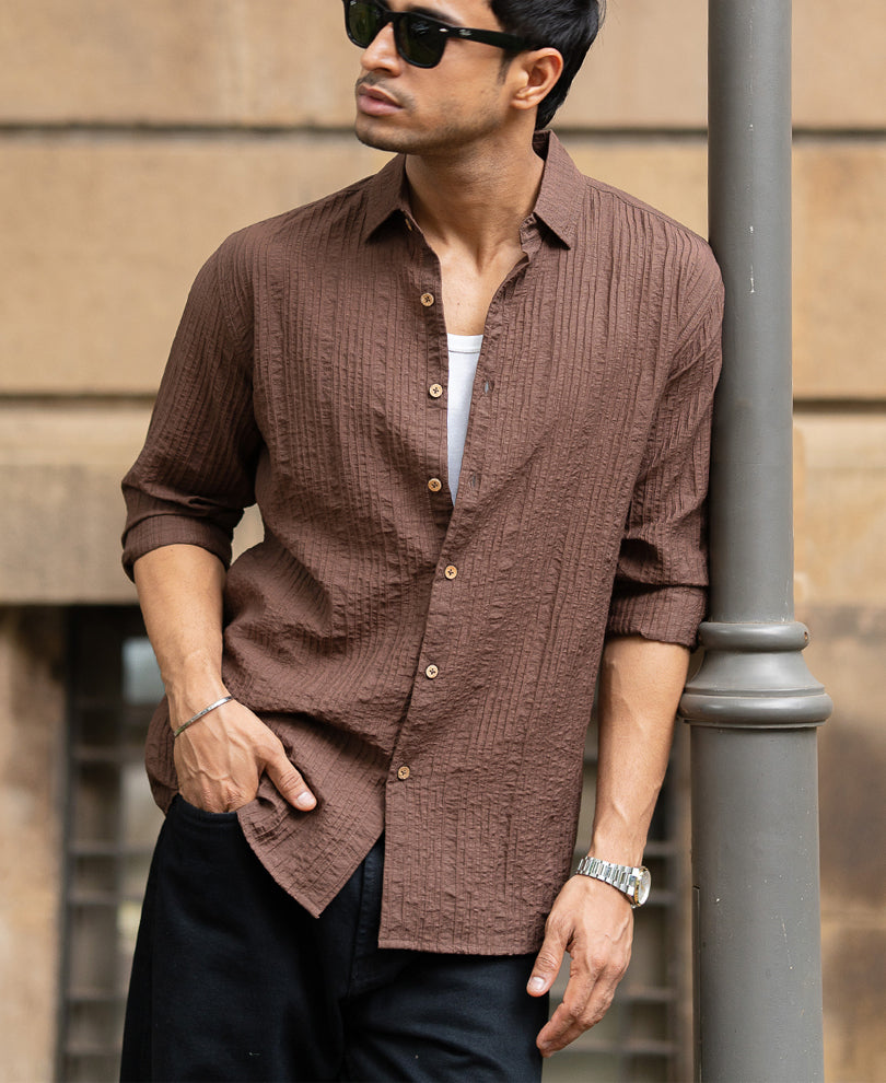 Brown Structured Shirt
