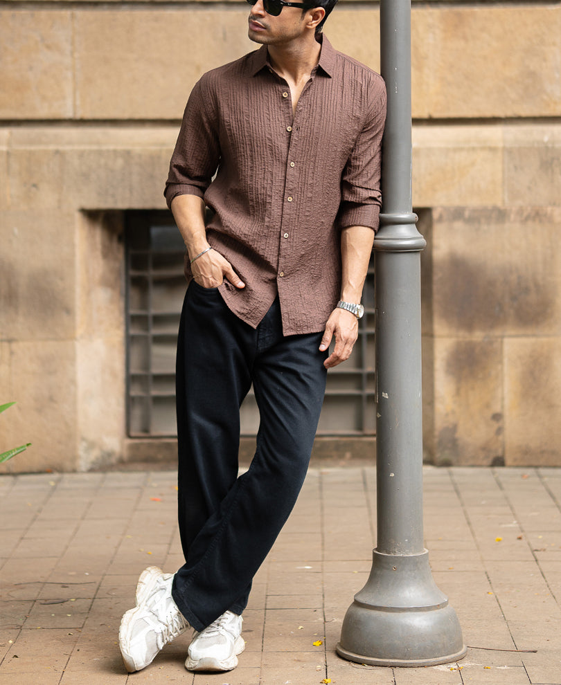 Brown Structured Shirt