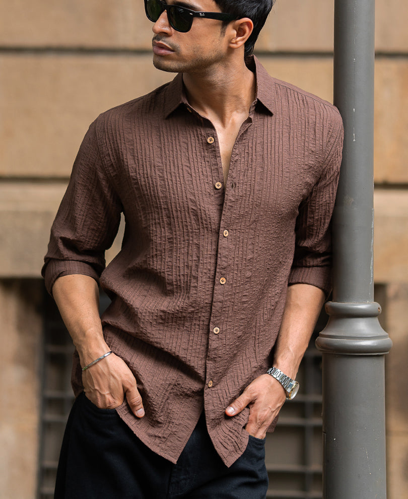 Brown Structured Shirt