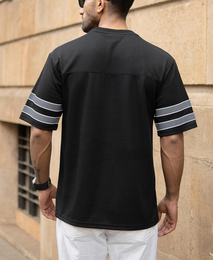 Black Mesh Jersey T-Shirt