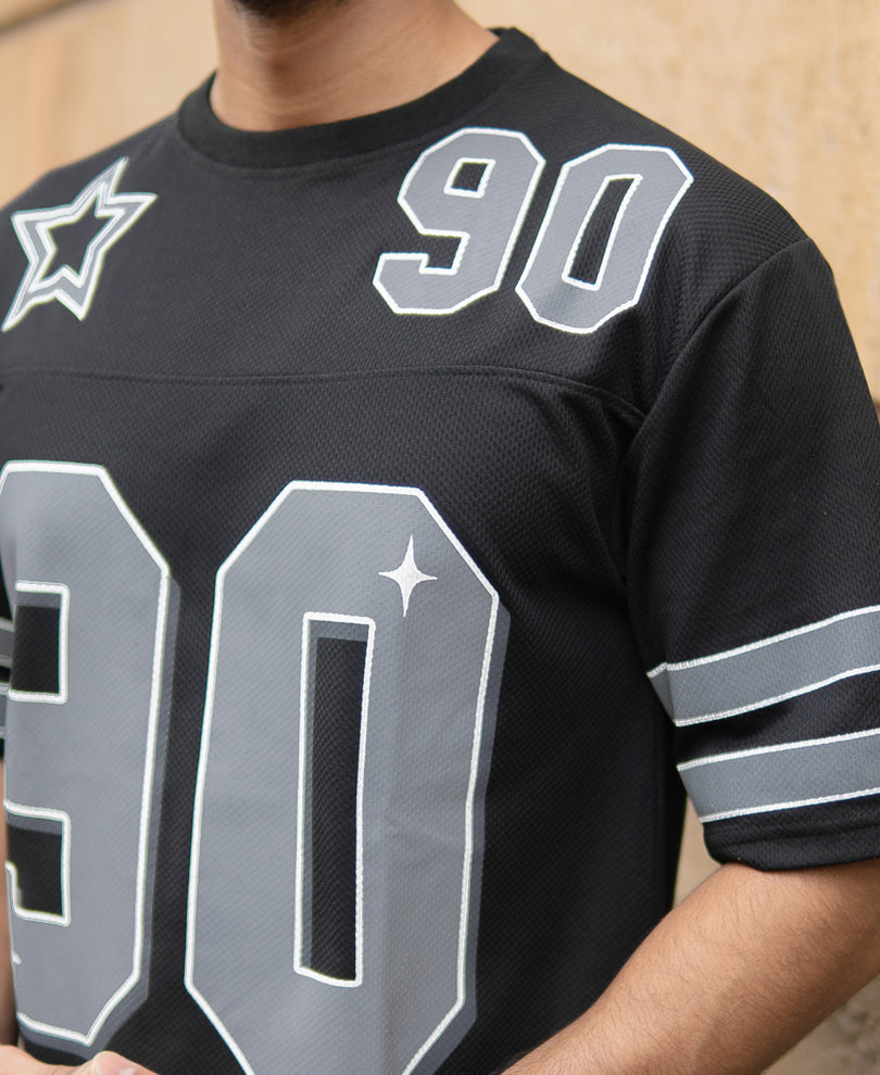 Black Mesh Jersey T-Shirt
