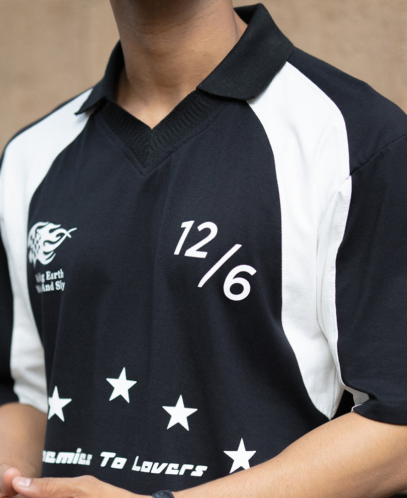 Black And White Rugby T-Shirt