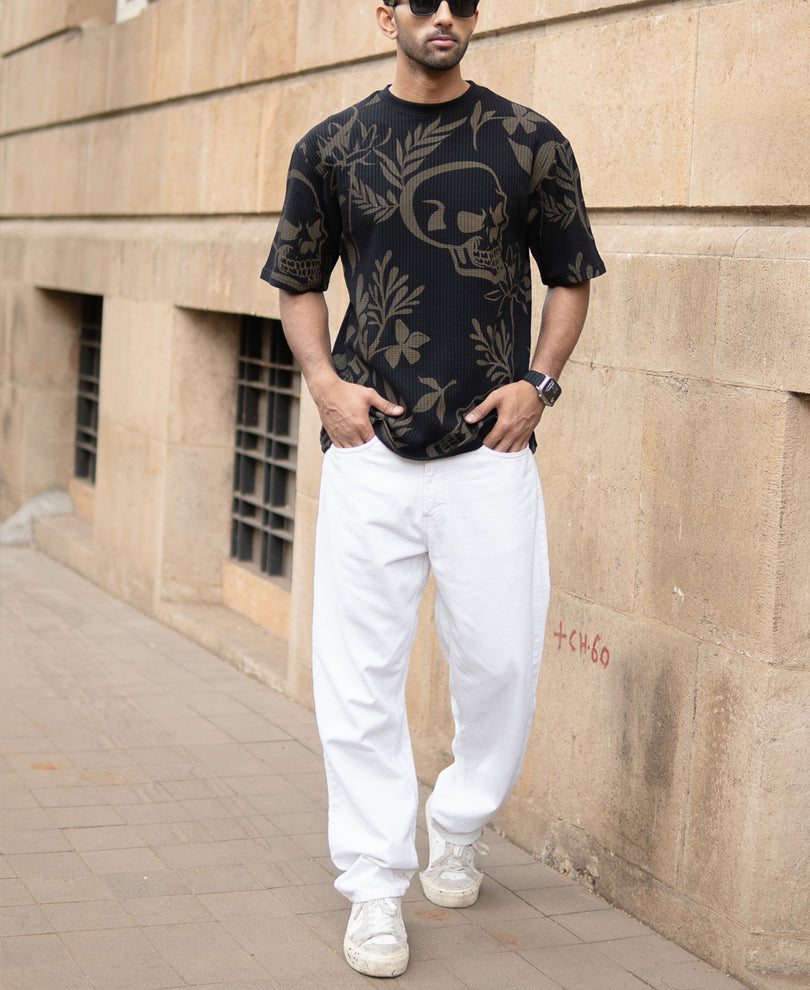Black Skull Print T-Shirt