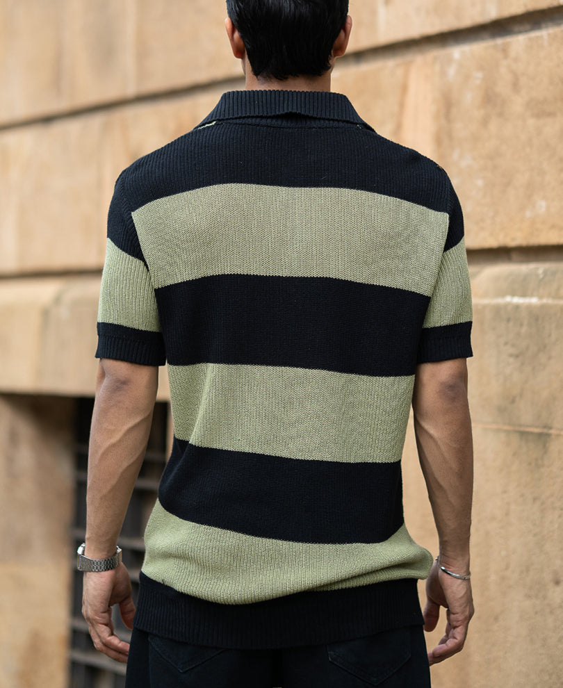 Green And Black Stripe T-Shirt