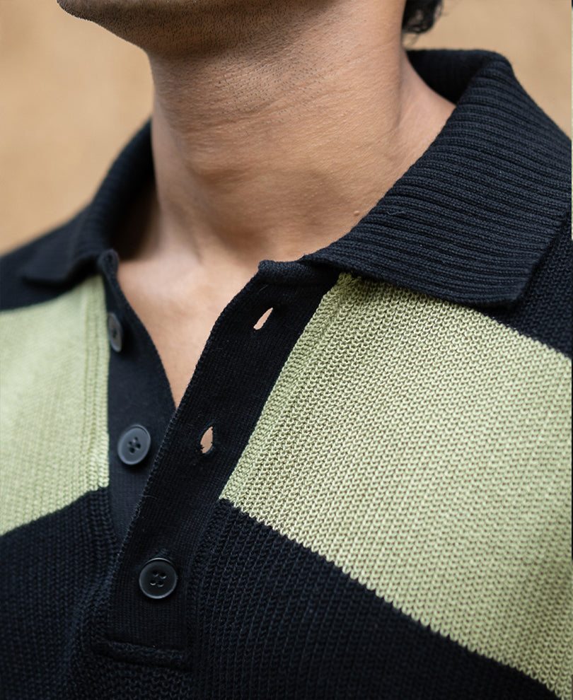 Green And Black Stripe T-Shirt
