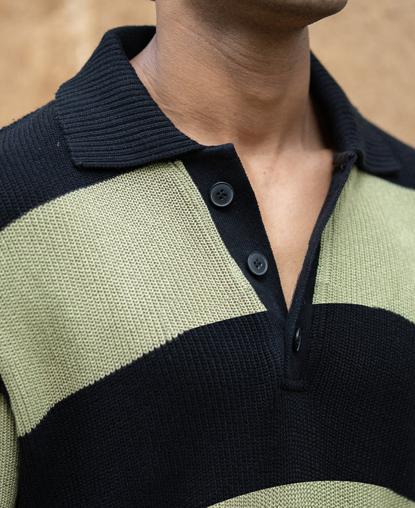 Green And Black Stripe T-Shirt