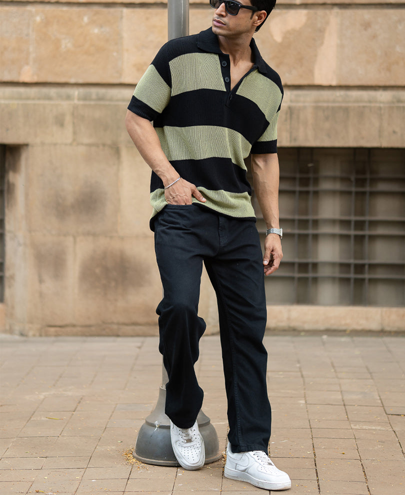 Green And Black Stripe T-Shirt