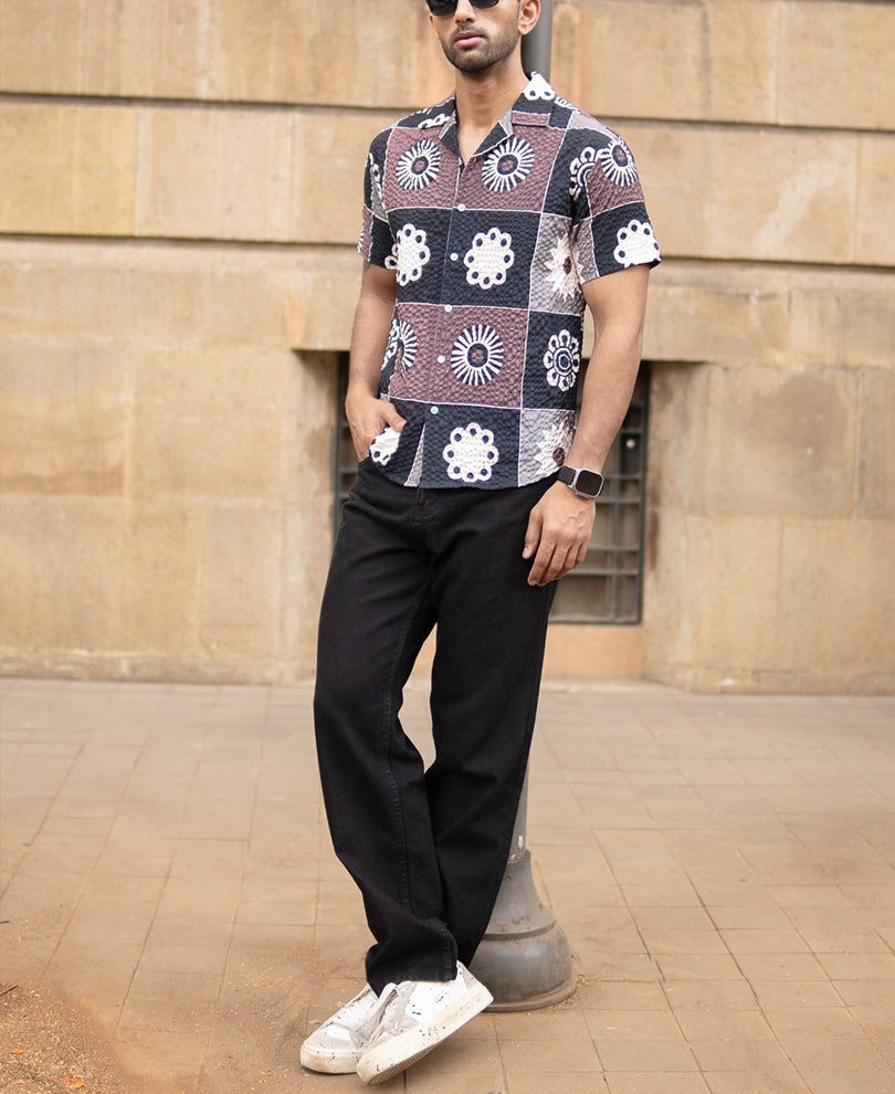 Multicolour Structure Print Shirt