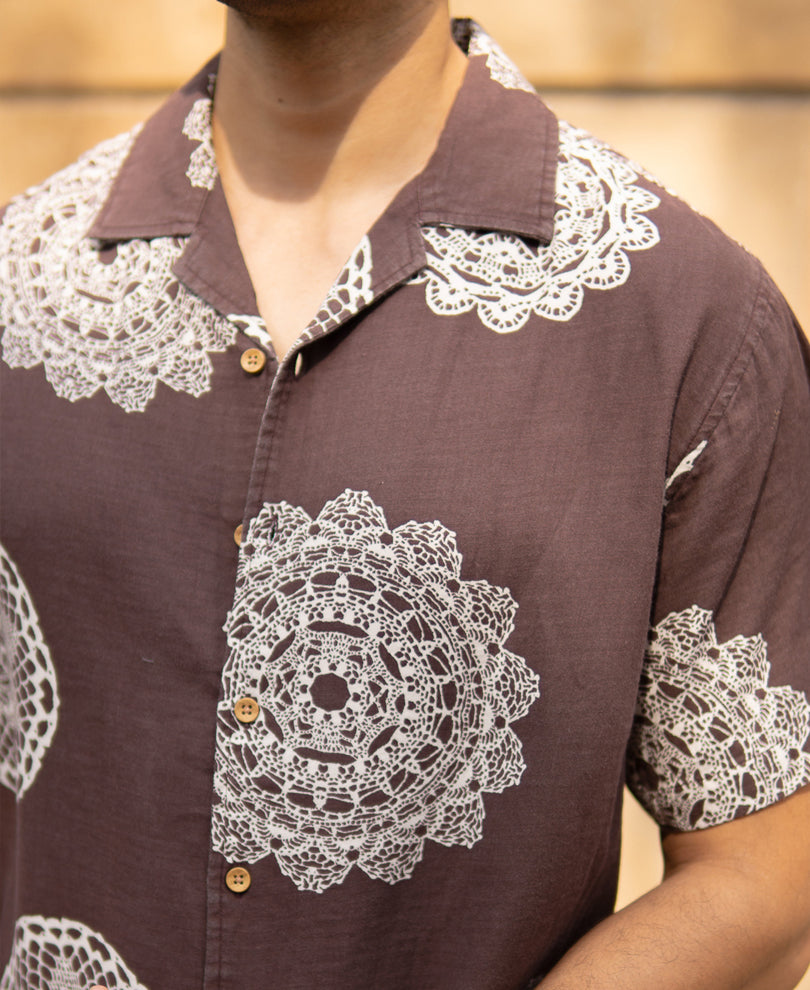 Brown Mandala Print Shirt