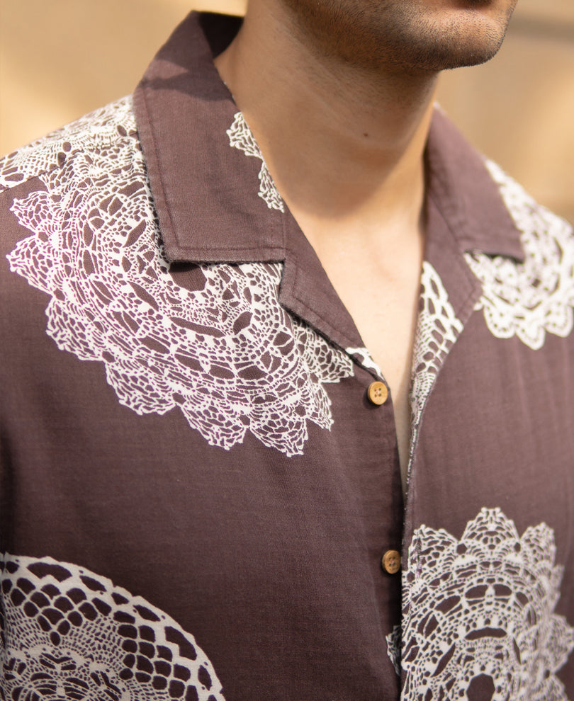 Brown Mandala Print Shirt