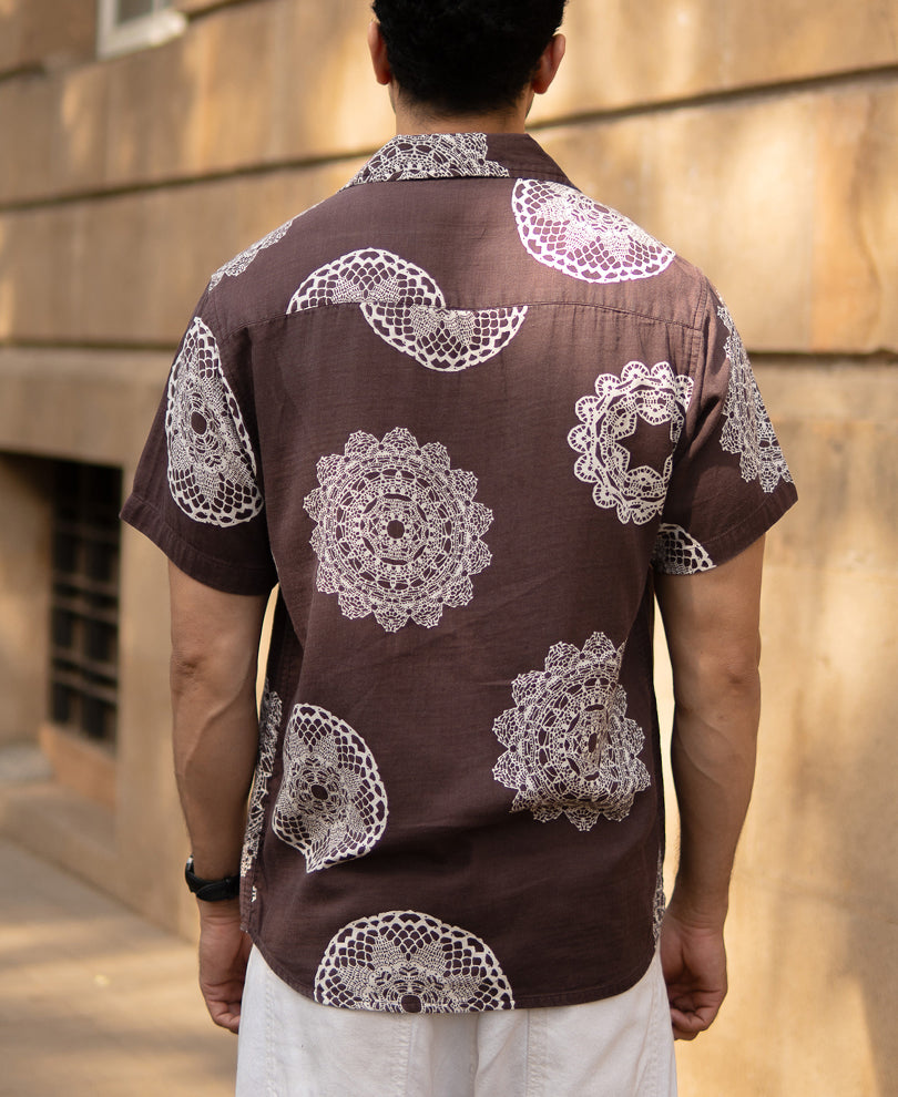 Brown Mandala Print Shirt