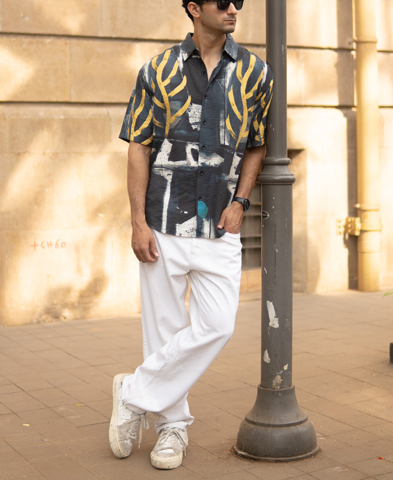 Multicolour Abstract Lightweight Printed Shirt