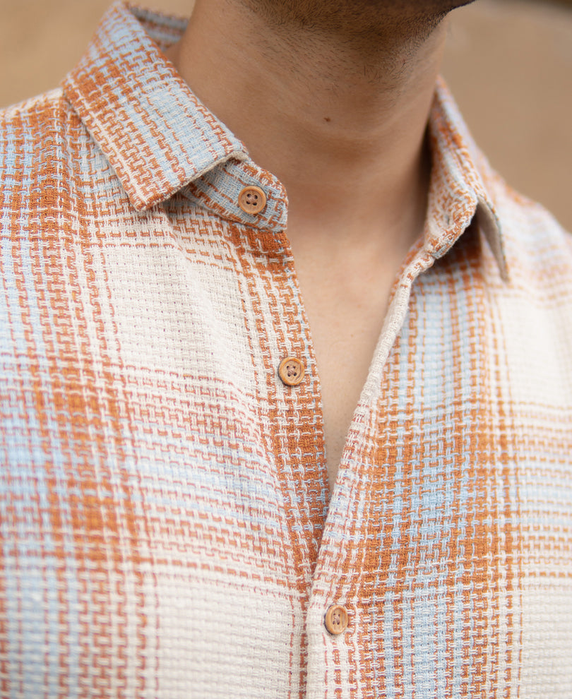 Rust Structured Checks Shirt