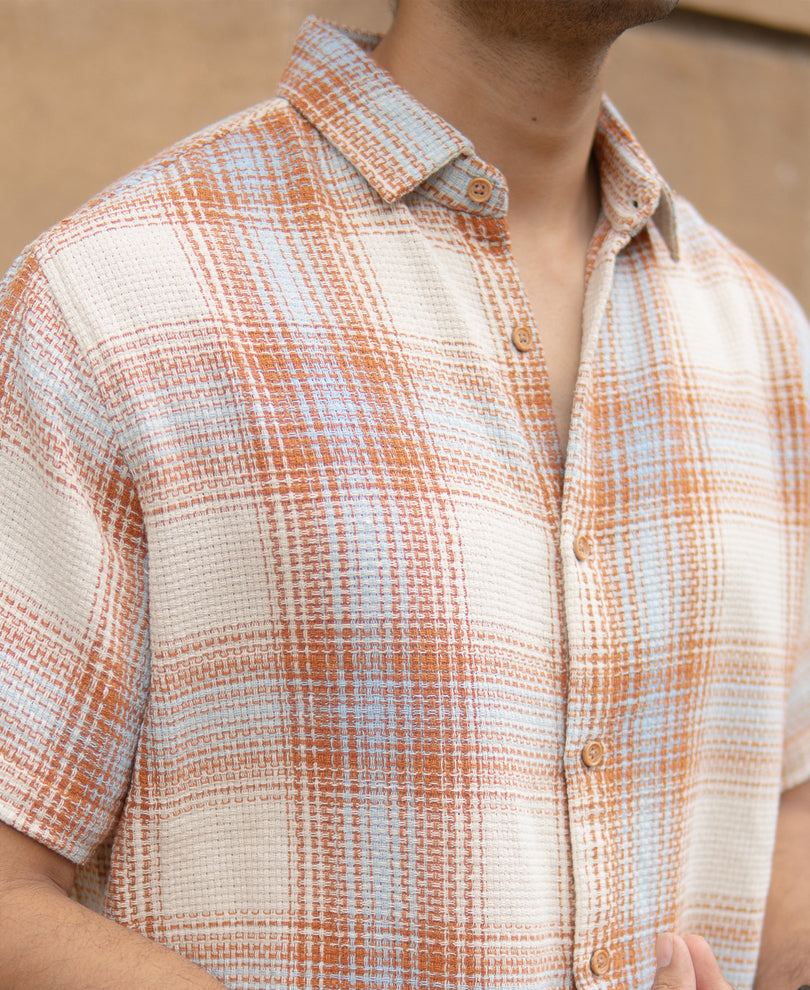 Rust Structured Checks Shirt