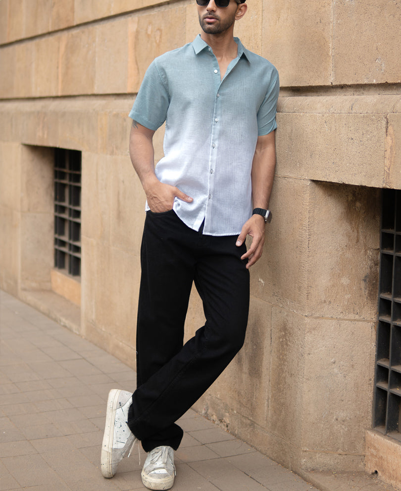 Green Ombre Print Shirt