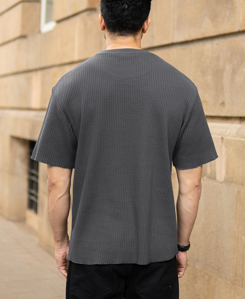 Dark Grey Structured T-Shirt