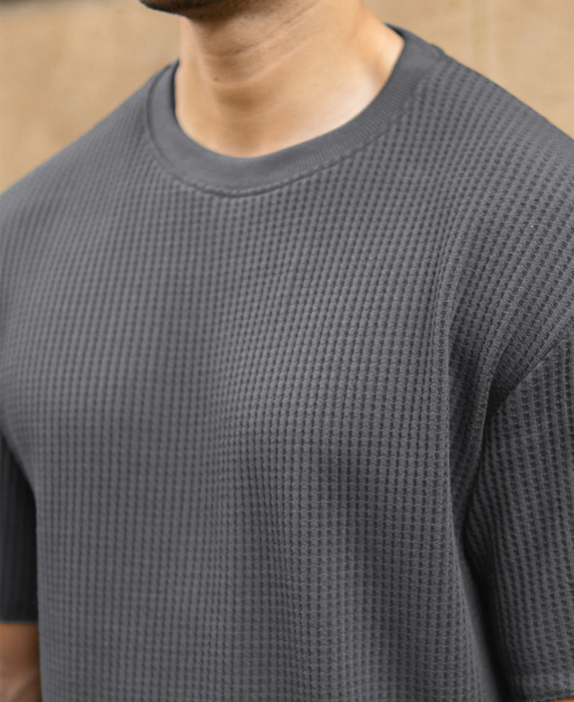 Dark Grey Structured T-Shirt