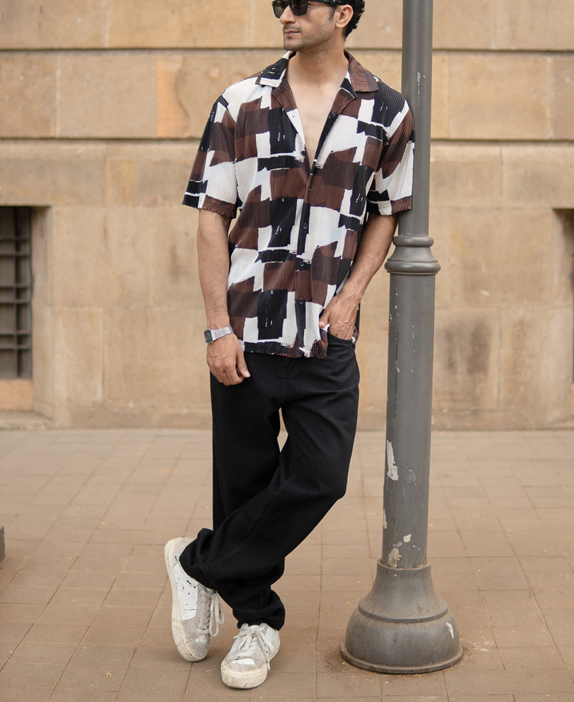 Multicolour Printed Pleat Shirt