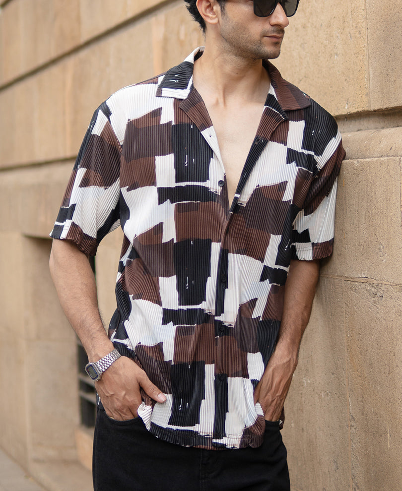 Multicolour Printed Pleat Shirt