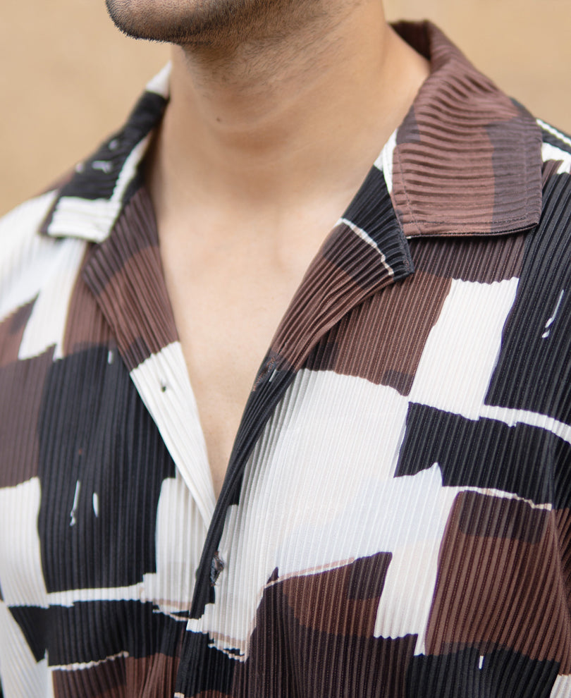 Multicolour Printed Pleat Shirt