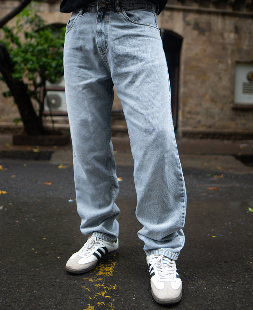Light Grey Baggy Fit Jeans
