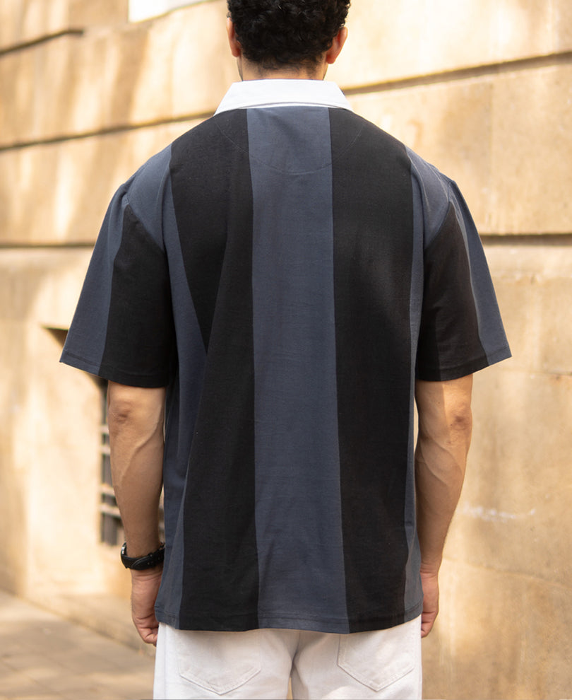 Black Striped Sporty T-Shirt
