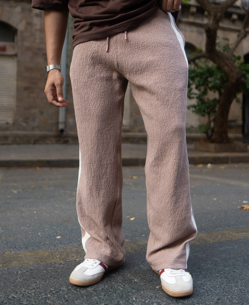 Dark Beige Knitted Baggy Fit Pant