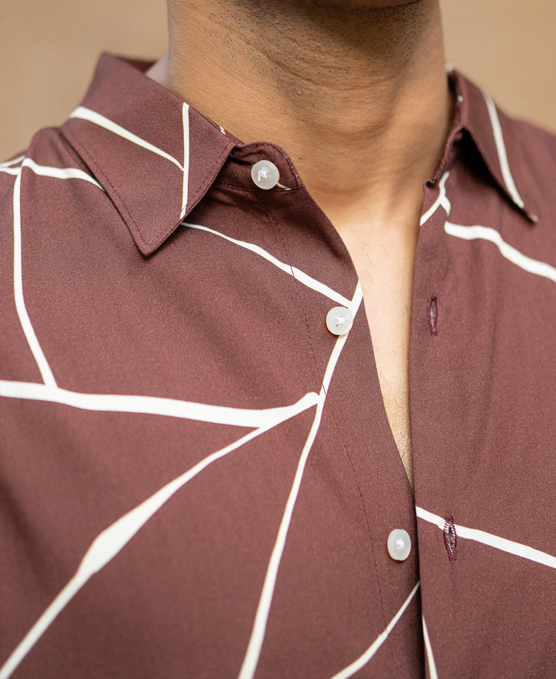 Brown Lightweight Printed Shirt