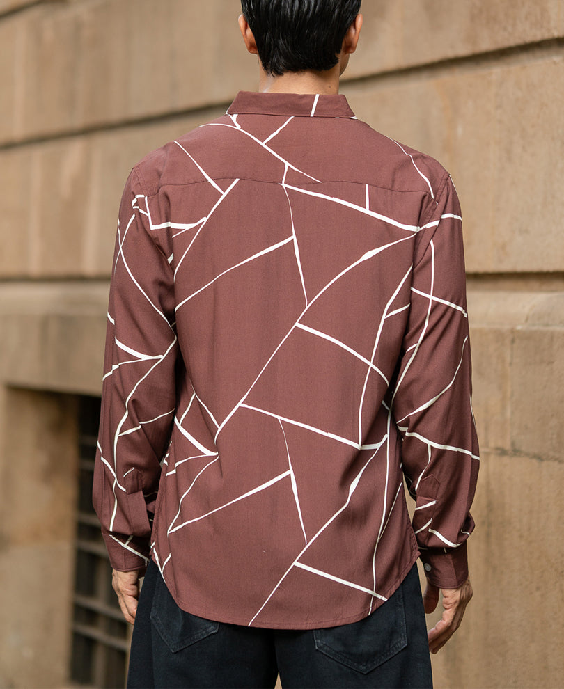 Brown Lightweight Printed Shirt