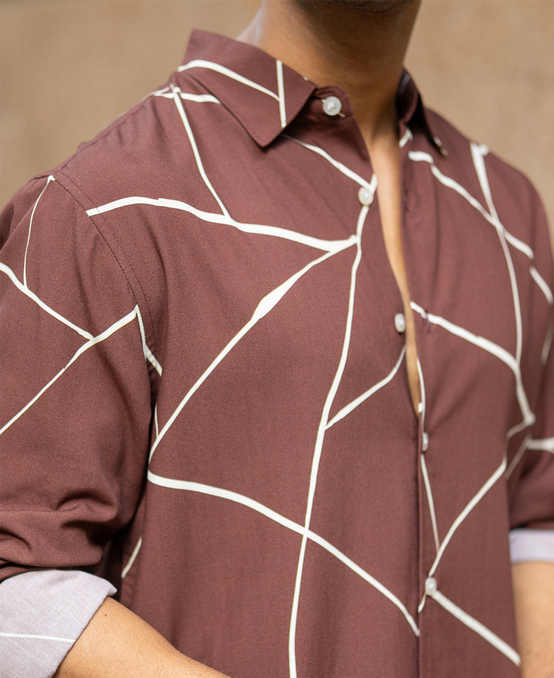 Brown Lightweight Printed Shirt