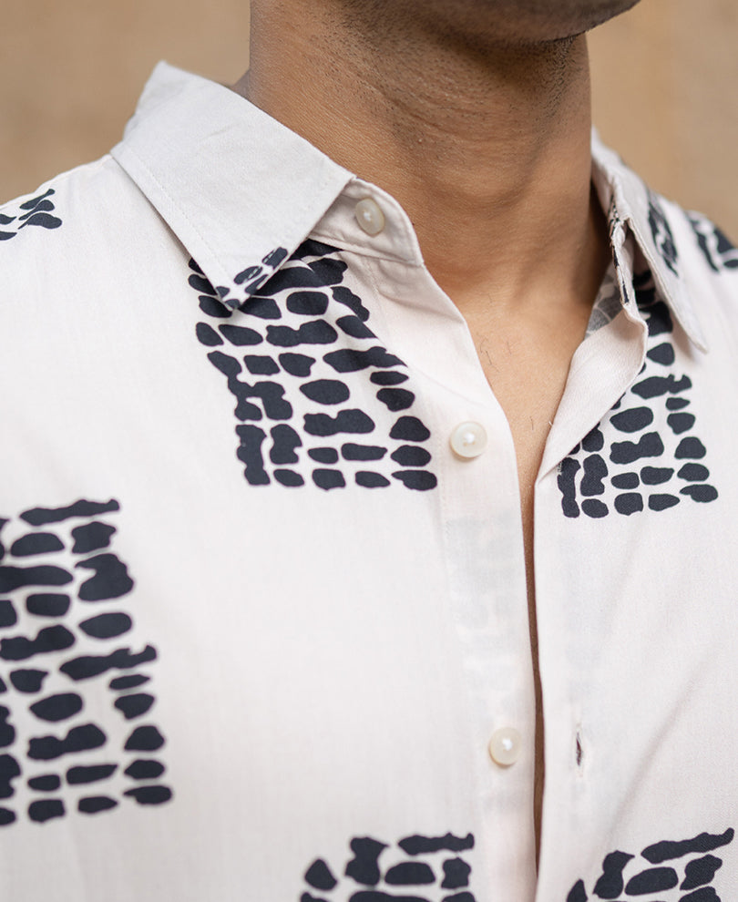 Cream Printed Shirt