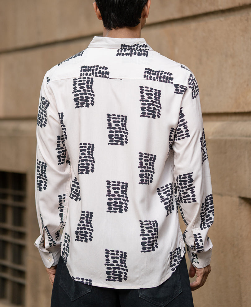 Cream Printed Shirt