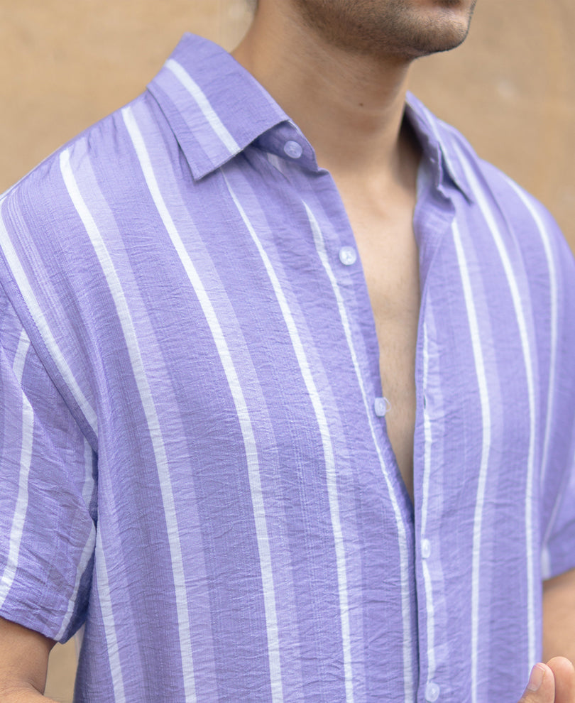 Lavender Stripe Flowy Shirt