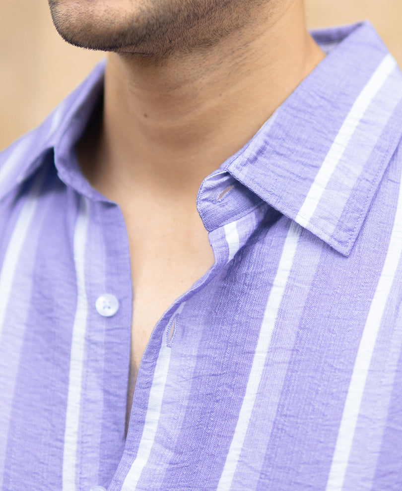 Lavender Stripe Flowy Shirt
