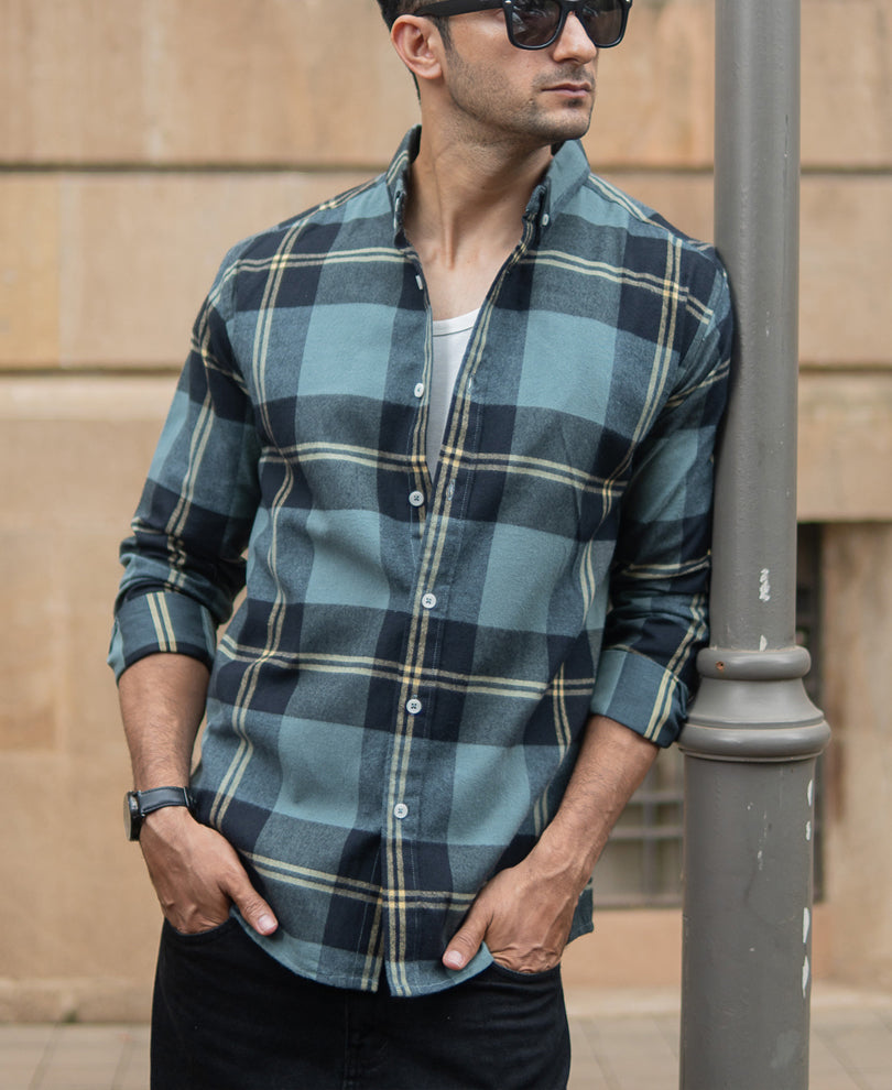 Grey Flannel Checks Shirt