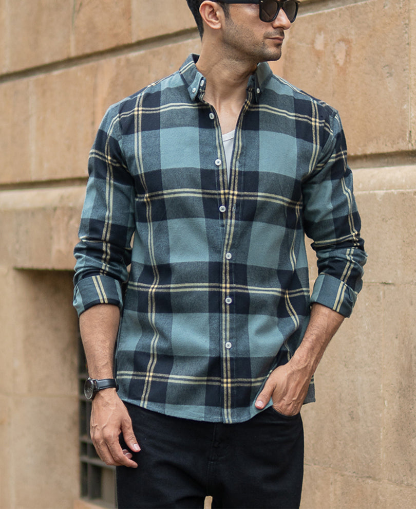 Grey Flannel Checks Shirt