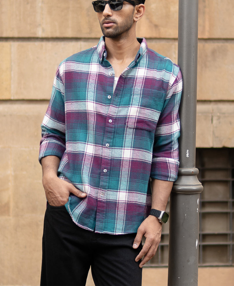 Multicolour Structured Checks Shirt